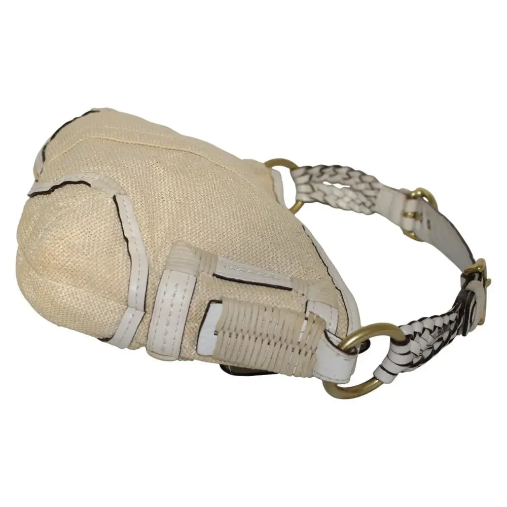 Coach Straw & Leather Soho Hobo Shoulder Bag 4710 Ivory colored leather trim